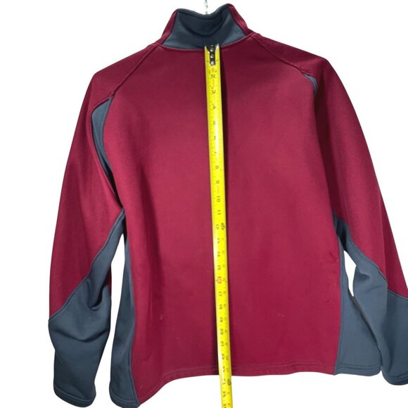 REI Co-Op Womens Waffle Fleece Pullover Jacket Large Magenta Red Gray Half-Zip - Picture 9 of 11